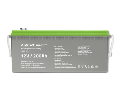 Akumulator do UPS Qoltec Akumulator żelowy Deep Cycle | 12V | 200Ah